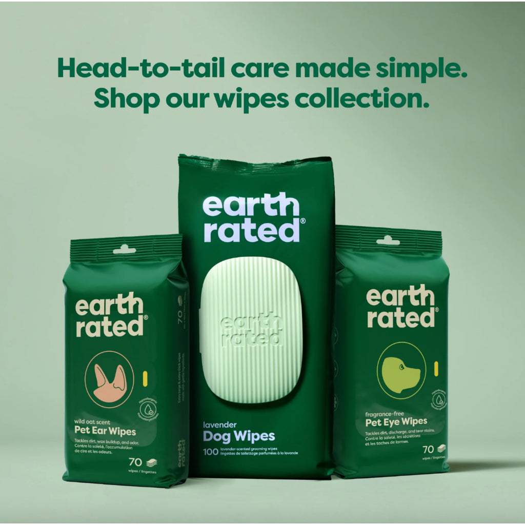 Earth Rated Pet Eye Wipes/ Ear Wipes 70 Pcs Vet Developed Hypoallergenic Gentle