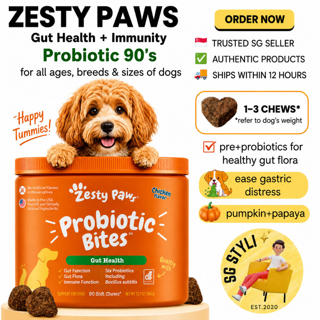 Zesty Paws Probiotic Bites - Chicken Flavor 90 Soft Chews EXP 01/2028