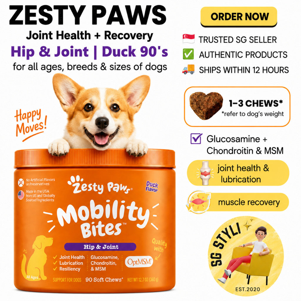 Zesty Paws Hip & Joint (For Limpness, Joint Health & Support), Dog Supplement 90 Chews