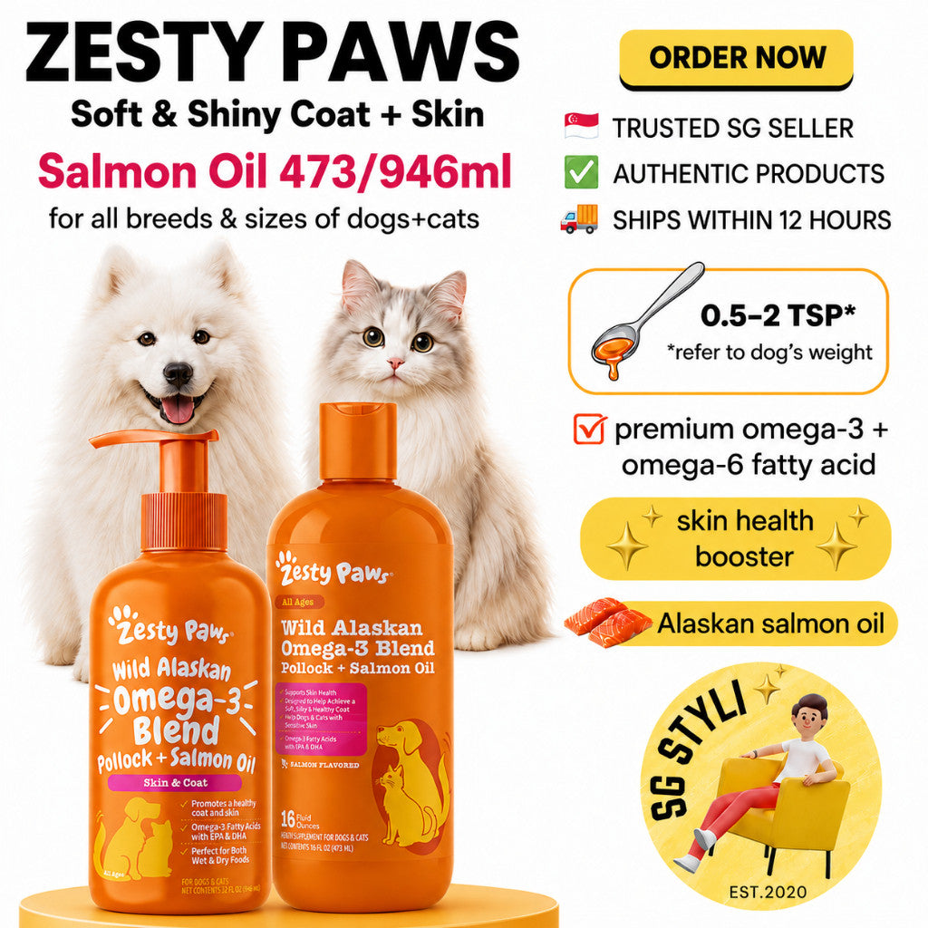 Zesty Paws Pure Wild Alaskan Salmon Oil for Cats and Dogs 32oz/946ml EXP 09/2027