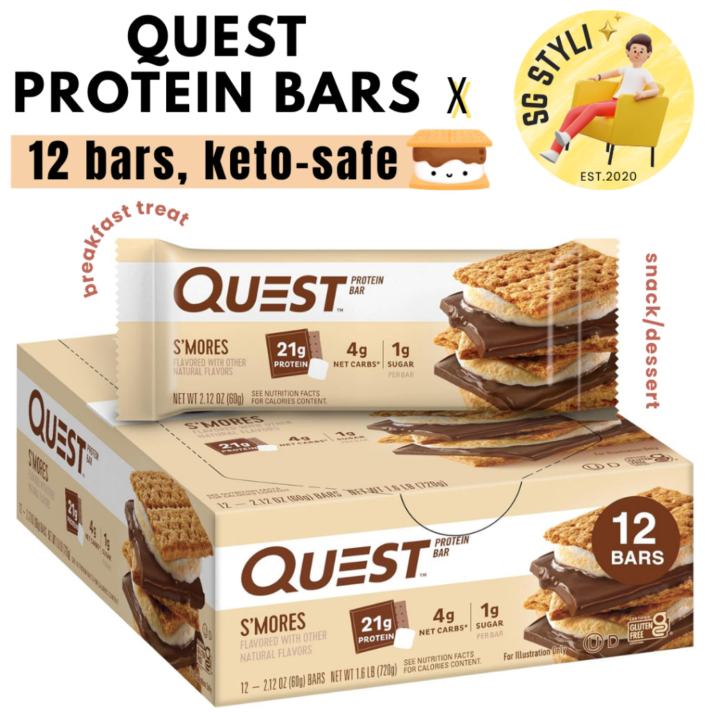 Quest Nutrition Protein 12 Bars Chocolate - Keto Friendly, High Protein