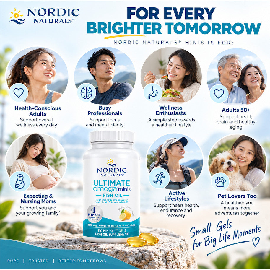 Nordic Naturals Omega-3 Minis 1120 mg Lemon Flavor 110 Tablets Exp 02/2029 EPA DHA Premium
