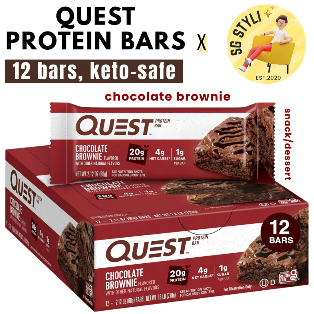 Quest Nutrition Protein 12 Bars Chocolate - Keto Friendly, High Protein