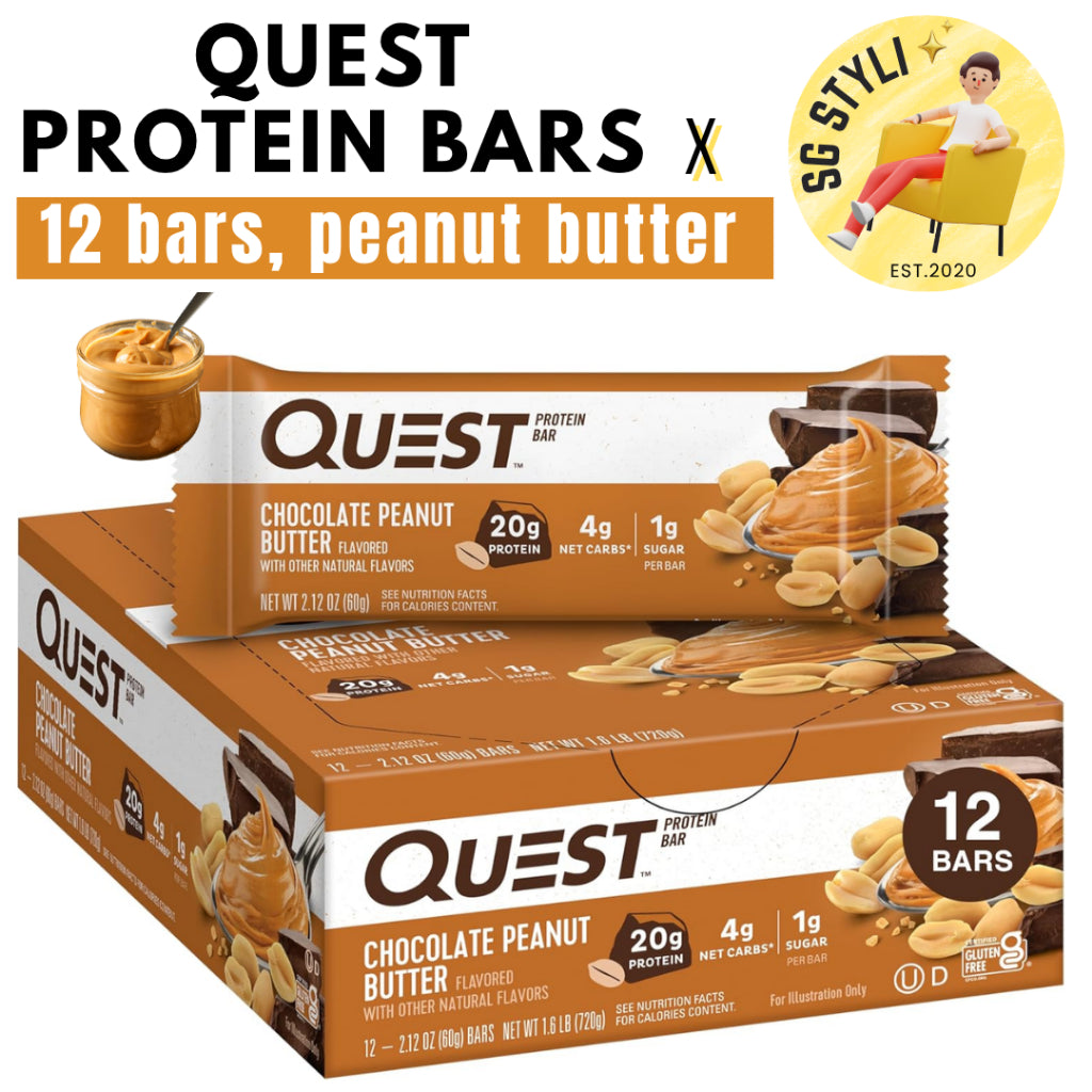 Quest Nutrition Protein 12 Bars Chocolate - Keto Friendly, High Protein