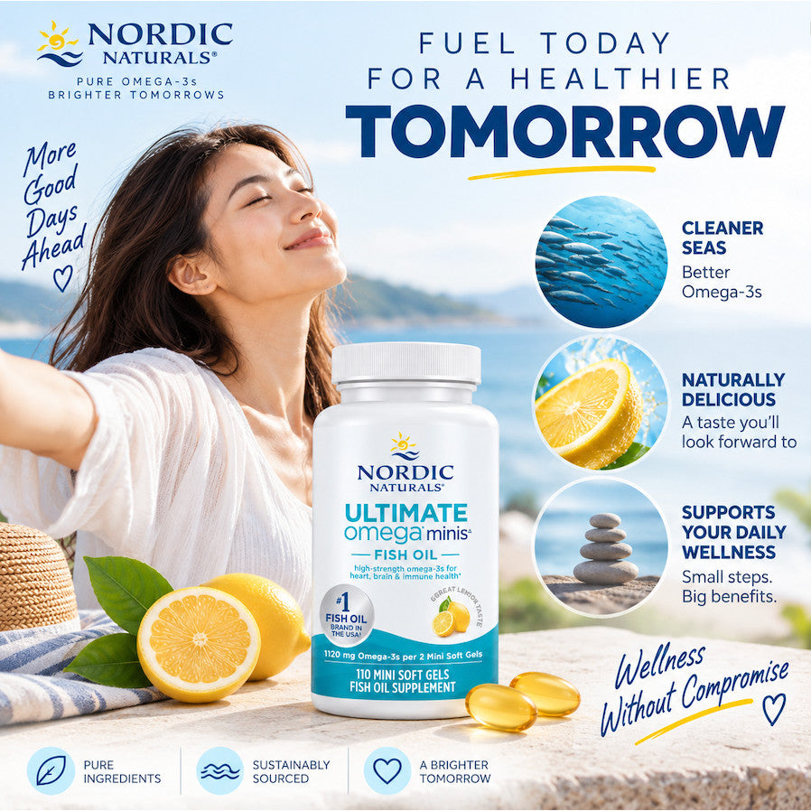 Nordic Naturals Omega-3 Minis 1120 mg Lemon Flavor 110 Tablets Exp 02/2029 EPA DHA Premium