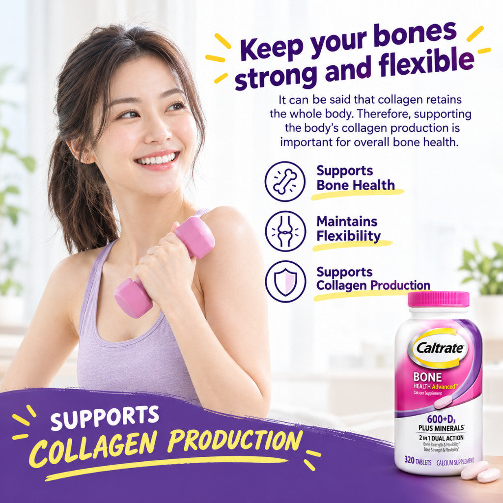 Caltrate Bone, Muscle, Joint Health Advanced Calcium 600+D3 Plus Minerals 320 Tabs *EXP 02/28*