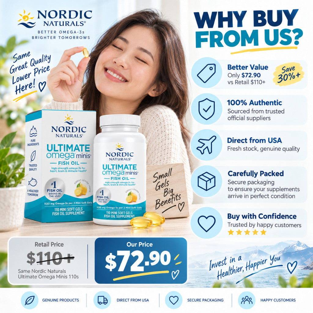 Nordic Naturals Omega-3 Minis 1120 mg Lemon Flavor 110 Tablets Exp 02/2029 EPA DHA Premium