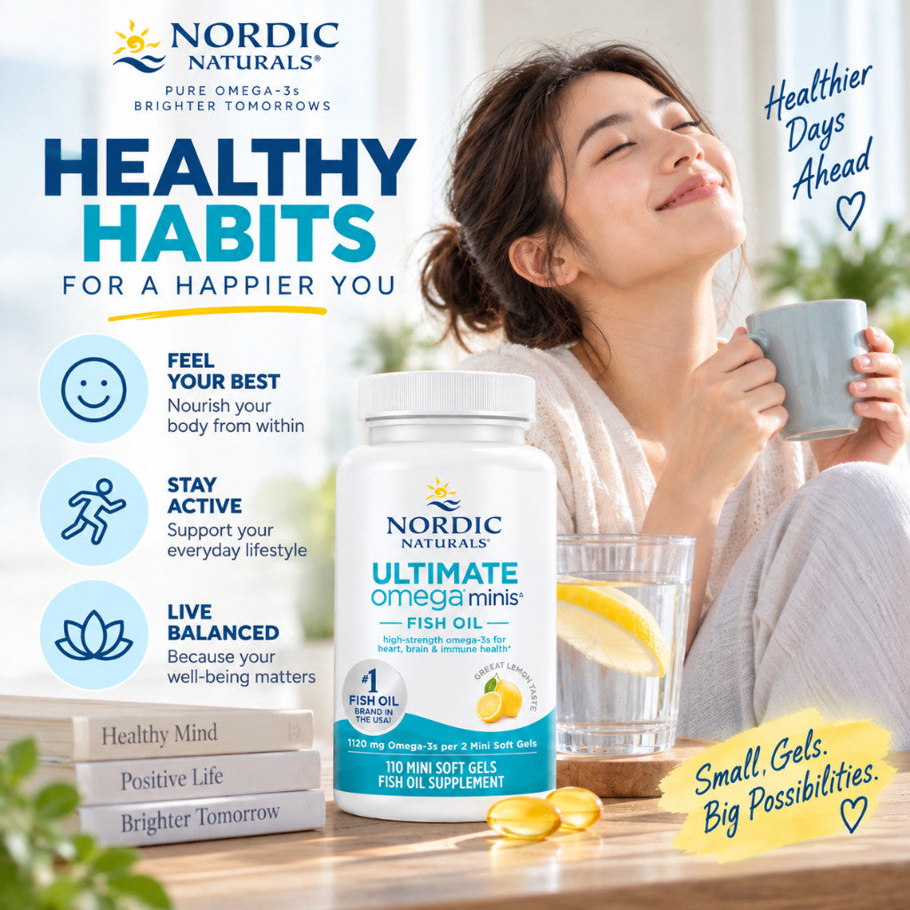 Nordic Naturals Omega-3 Minis 1120 mg Lemon Flavor 110 Tablets Exp 02/2029 EPA DHA Premium