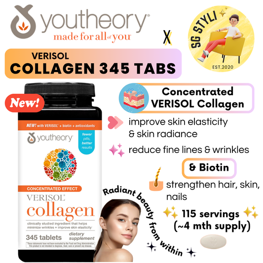 Youtheory Collagen Verisol 345 Tablets + Vitamin C + Biotin