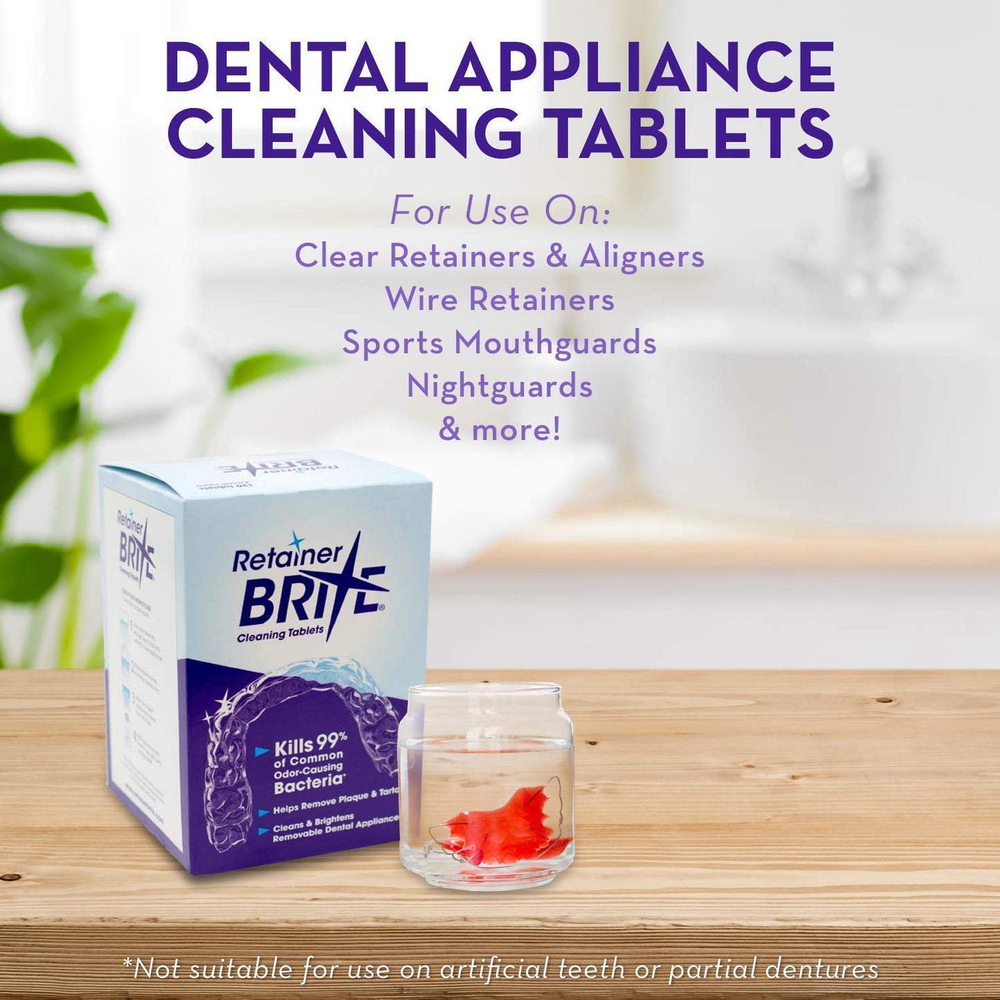 Retainer Brite Cleaning Tablets (1/3/4 Months Supply) For Cleaner Retainers