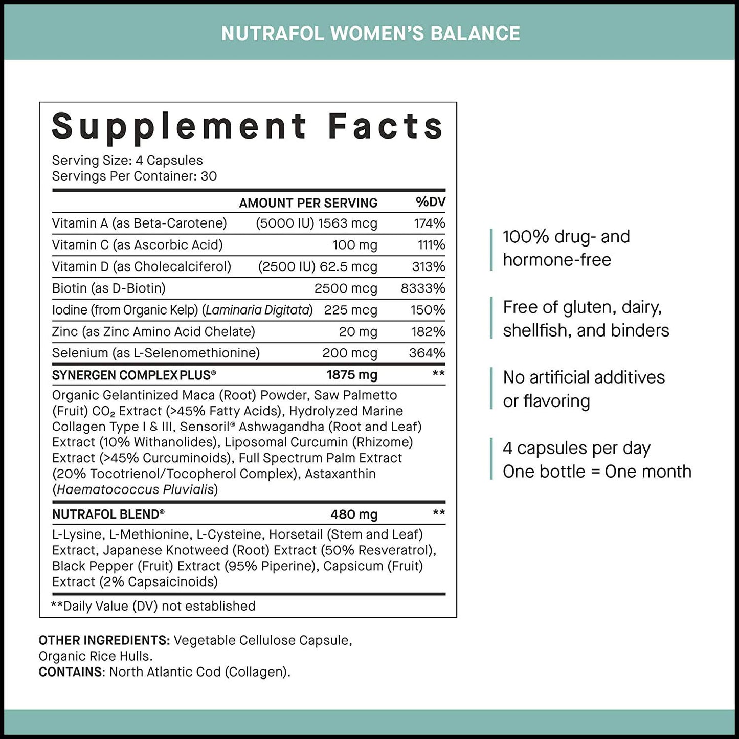 Nutrafol Women/Men/Women Balance 120 Tabs (Strengthen Hair Growth)